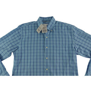 $140 Peter Millar NEW Crown Soft Stretch Silk Plaid Mens M Button Down Up Shirt